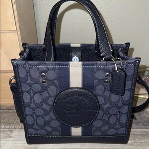 Coach Navy Blue Signature Tote Bag